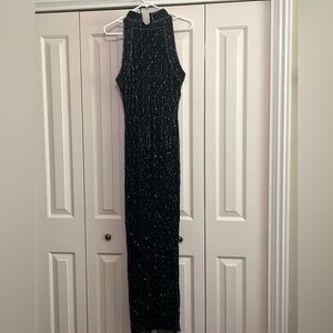 Beaded black full length dress
